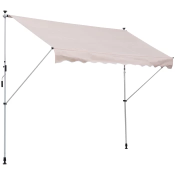 Image of Outsunny 3x1.5m Adjustable Outdoor Aluminium Frame Awning Beige