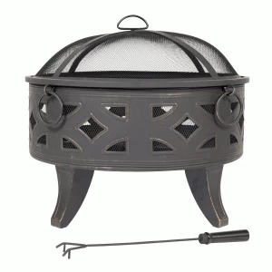 Image of La Hacienda Diamond Deep Steel Fire Pit with Grill