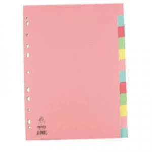 Image of Nice Price A4 Manilla Divider 12-Part Pink With Multi-Colour Tabs WX01515