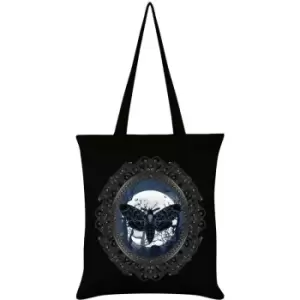 Image of Grindstore Death Moon Moth Tote Bag (One Size) (Black) - Black