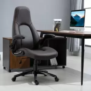 Image of Vinsetto High Back Adjustable Height Swivel Office Chair with Tilt Function, Brown