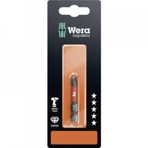 Image of Wera 851/4 IMP DC SB SiS Philips bit PH 2 Tool steel alloyed, DLC coated F 6.3