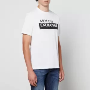 Image of Armani Exchange Tape Logo Cotton Jersey T-Shirt - S