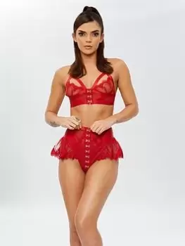 Image of Ann Summers Bodywear The Extrovert Crotchless Set - Bright Red, Bright Red Size M Women