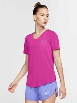 Image of Nike Running Breathe T-Shirt - Fuchsia