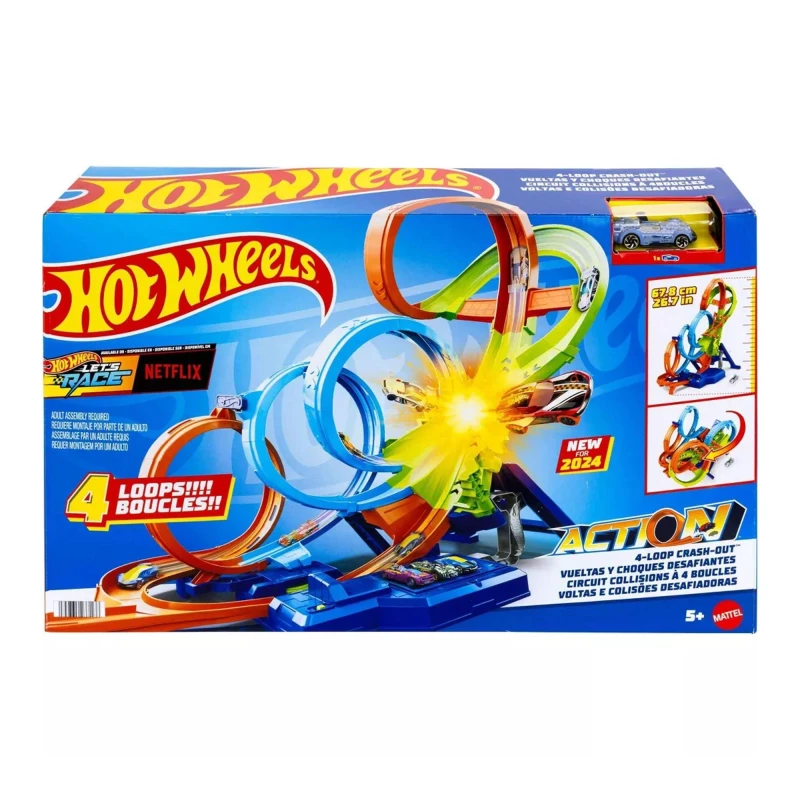 Image of Hot Wheels Hot Wheels 4-Loop Crash-Out Track Set