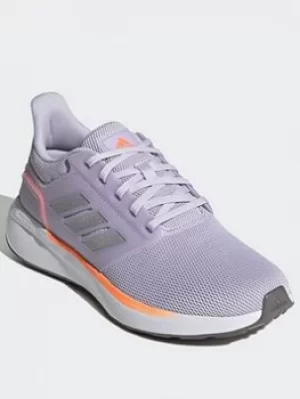 Image of adidas Eq19 Run Shoes, Purple/Silver/Orange, Size 4, Women