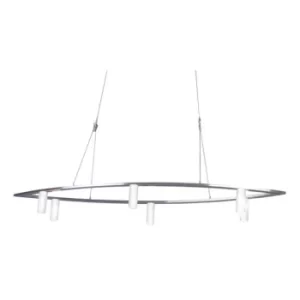 Image of Twinline Cylindrical Pendant Ceiling Light Satin Nickel