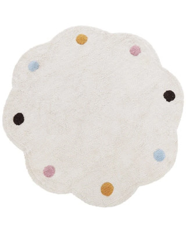 Image of Beliani Kids Rug Durevi Light Beige 120 Cm Cotton