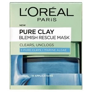 Image of LOreal Paris Pure Clay Blemish Rescue Face Mask 50ml