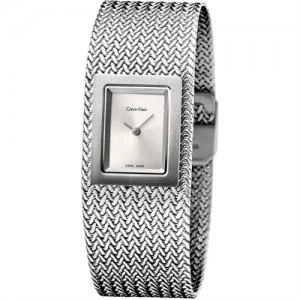 Image of Calvin Klein Ladies Mesh Stainless Steel Watch - K5L13136