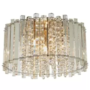 Image of Flush Ceiling Light Clear Crystal & Chrome Plate 4 x 28W G9 clear capsule