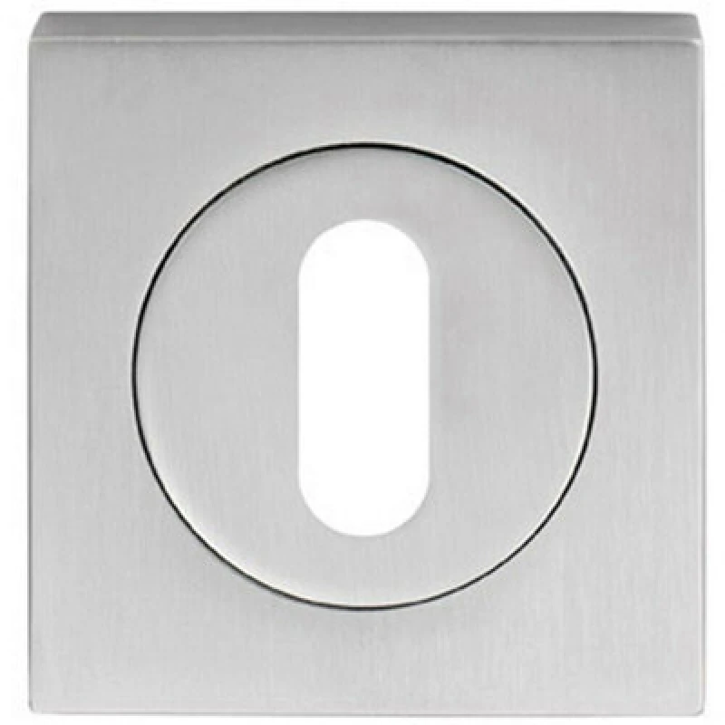 Image of Loops Square Lock Profile Escutcheon 51 x 51mm Concealed Fix Satin Chrome Multi unisex