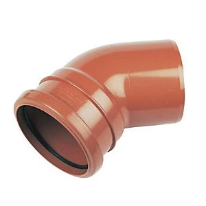 Image of FloPlast D163 Underground Drainage 45 Deg Bend Socket - Terracotta 110mm