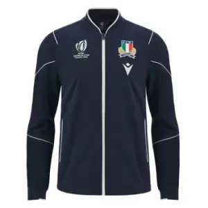 Image of Macron Italy Rugby Anthem Jacket 2023 2024 Adults - Blue