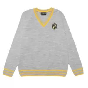Image of Harry Potter Mens Hufflepuff House Knitted Jumper (S) (Grey)