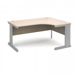 Image of Vivo Right Hand Ergonomic Desk 1600mm - Silver Frame Maple Top