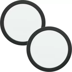 Image of 2 PACK Wall / Ceiling Flush Downlight Black Recess Spotlight 16.5W LED