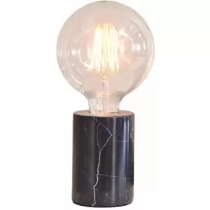 Image of Table Lamp Polished Black Marble 60W E27 Bedside Light Base Only