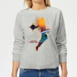 Image of Captain Marvel Nebula Flight Womens Sweatshirt - Grey - L