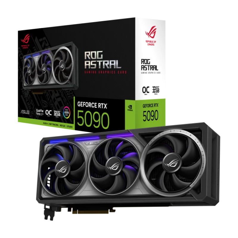 Image of ASUS ROG Astral NVIDIA GeForce RTX 5090 32GB GDDR7 OC Edition Graphics Card - 90YV0LW0-M0NA00