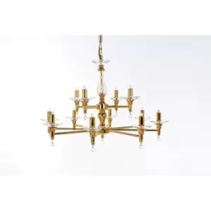 Image of Impex San Marino 12 Light Gold 12 Arm Chandelier