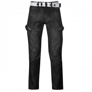 Image of Airwalk Belted Cargo Jeans Mens - Black II