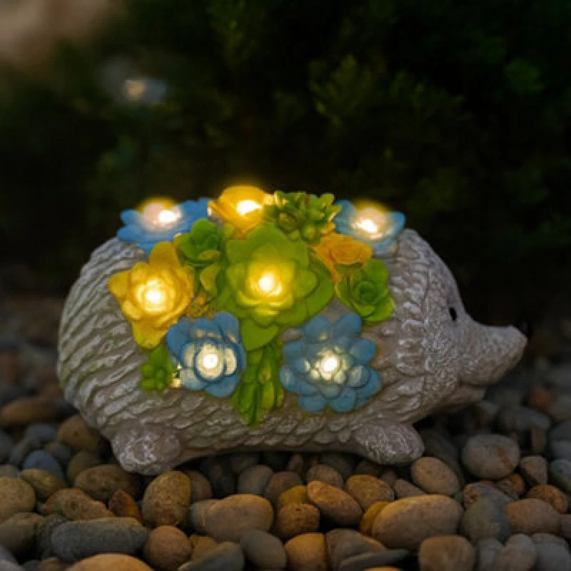 Image of ILFD Group Ltd Solar Hedgehog Garden Ornament 23Cm / 9"