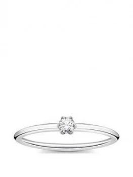 Image of Thomas Sabo Sterling Silver and Cubic Zirconia Stacking Ring, One Colour, Size S, Women
