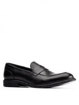 Image of Base Scoria Leather Loafers - Black