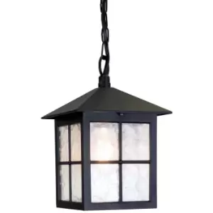 Image of Elstead Winchester - 1 Light Outdoor Ceiling Chain Lantern Black IP43, E27