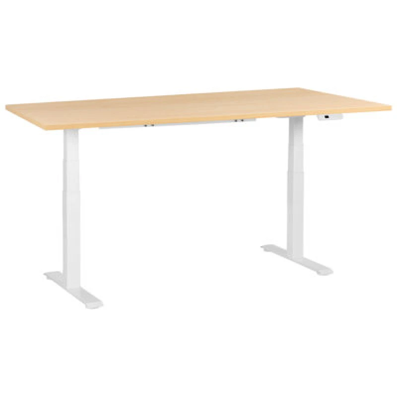 Image of Beliani Electric Adjustable Standing Desk Destines Light Brown/ White 180 Cm 72 Cm