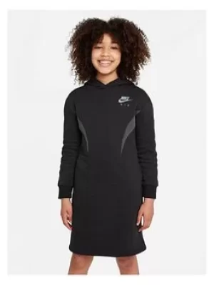 Image of Nike Girls Nsw Air Fleece Dress, Black/Grey, Size L, Women