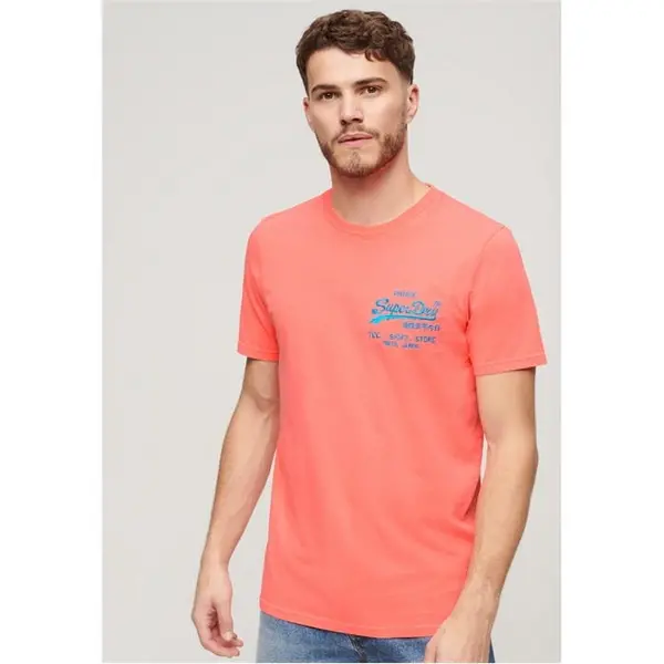 Image of Superdry N Vint Lg T Sn42 Regular Fit T-Shirts Small Blue 59172718350