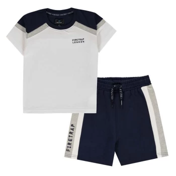 Image of Firetrap Short Sleeve T-Shirt Set Infant Boys - Navy/White
