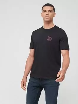 Image of HUGO Dimento Chest Logo T-Shirt - Black Size M Men