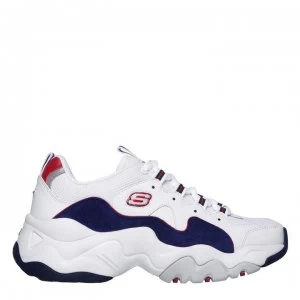 Image of Skechers Lifestyle DLite Zenway Trainers - Wht/Nvy/Red