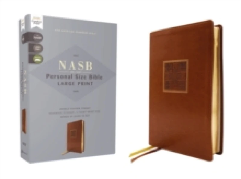 Image of NASB, Personal Size Bible, Large Print, Leathersoft, Brown, Red Letter, 1995 Text, Comfort Print. Leather / fine binding Books