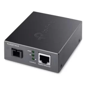 Image of LINK (TL-FC311A-2) Gigabit WDM Media Converter, Fiber up to 2km, Auto-Negotiation RJ45 Port, GB SC Fiber Port, 1550 nm TX,...
