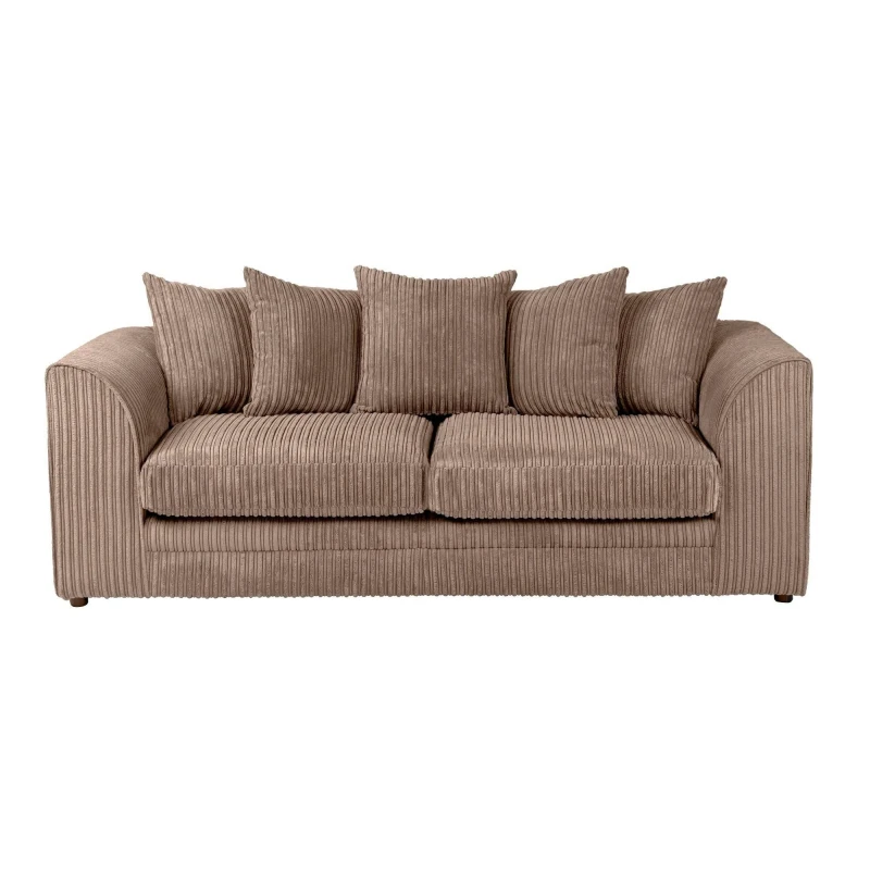 Image of LUXURY LIFE Dylan Jumbo Cord Fabric 3 Seater Sofa Light Brown