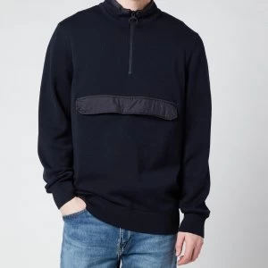 Image of Barbour Mens Cartfile Half Zip Sweatshirt - Navy - M