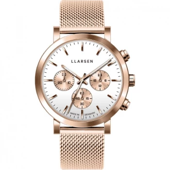 Image of LLARSEN White and Rose 'Noa' Ladies Chronograph Watch - 148rwr3-mr3-18