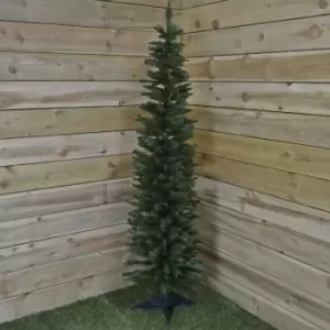 Image of Samuel Alexander - 8ft (2.4m) Snowtime Plain Green Pencil Style Slim Christmas Tree