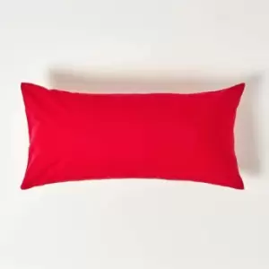 Image of Red Continental Egyptian Cotton Pillowcase 200 Thread Count, 40 x 80cm - Red - Red - Homescapes