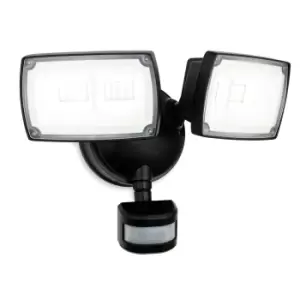Image of Reflex LED Security 2 Light Wall with PIR Black IP54