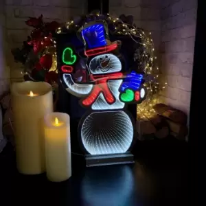 Image of 56cm LED Infinity Light Snowman Waving