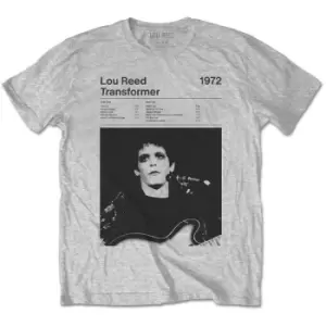 Image of Lou Reed - Transformer Track List Unisex XX-Large T-Shirt - Grey