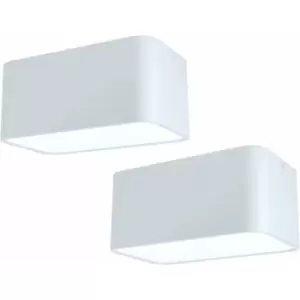 Image of Loops - 2 pack Wall / Ceiling Light White Aluminium Twin Downlight 1x 28W E27 Bulb