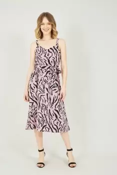 Image of Purple Zebra Printed Midi Dress