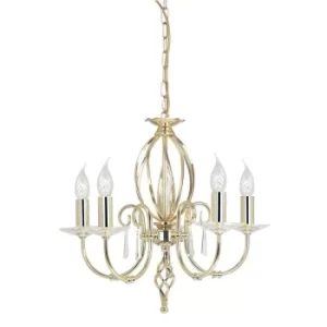 Image of Aegean 5 Light Chandelier Polished Brass Finish, E14